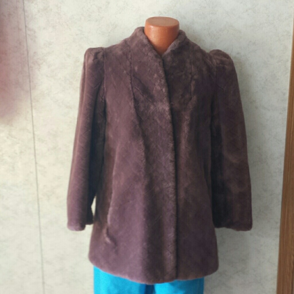Vintage Women's Lavender Faux Fur Coat